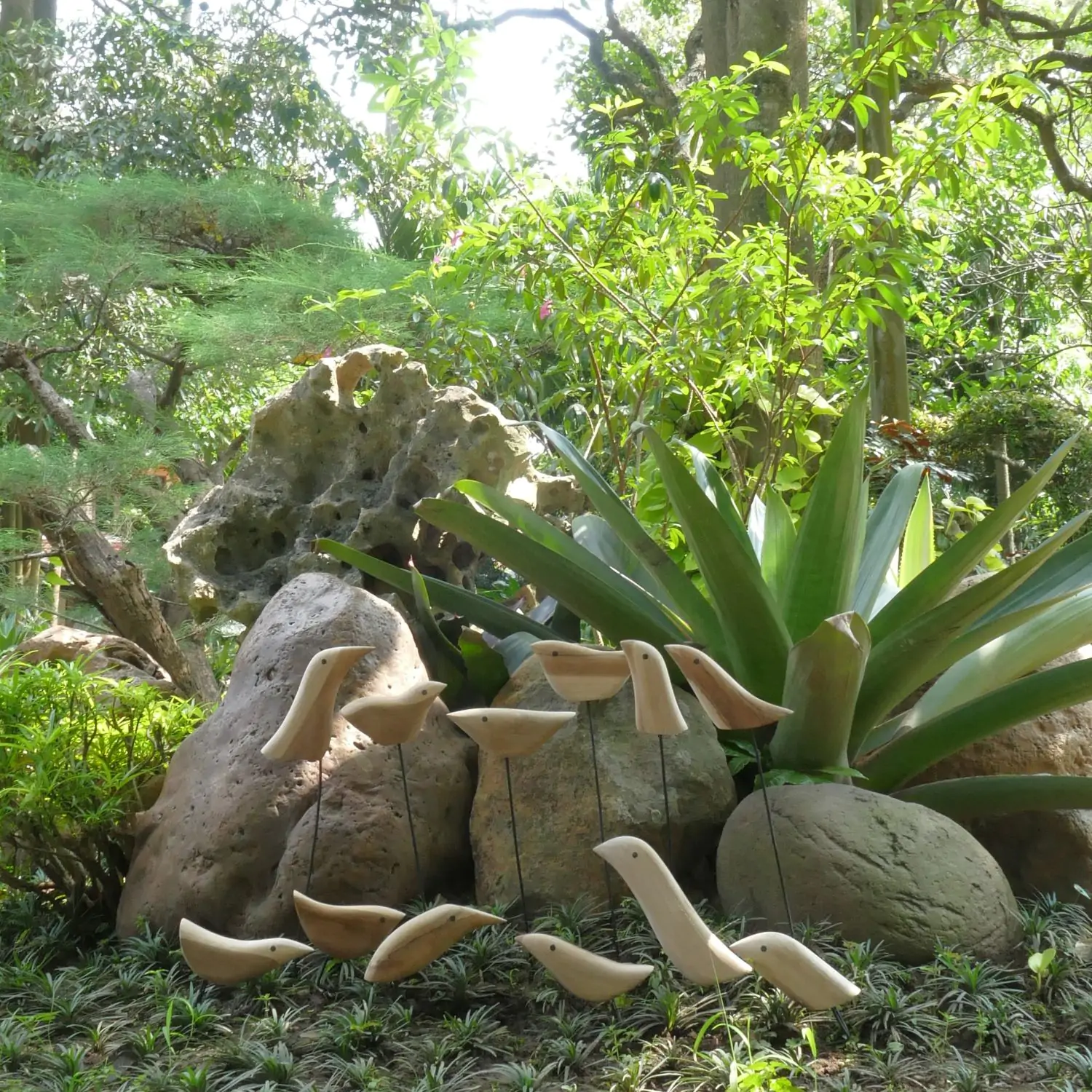  Product image 3 of the product “Set of 12 wooden birds in a box, 6 with feet and 6 with metal stick 3mm ”